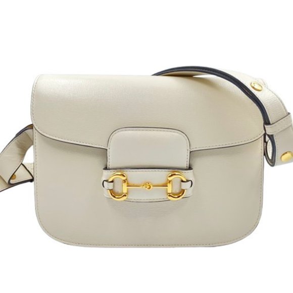 GUCCI White Horsebit Shoulder Bag - Picture 1 of 10